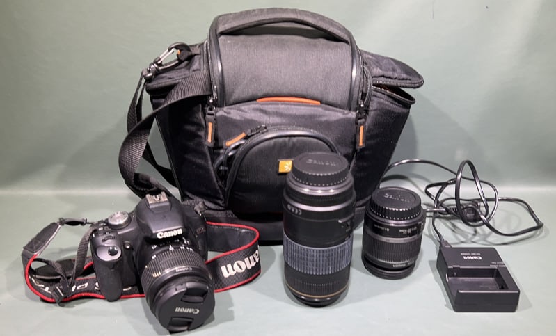 CANON EOS 500D CAMERA W/ EXTRA LENSES (TESTED-IS WORKING) (1 of 4)