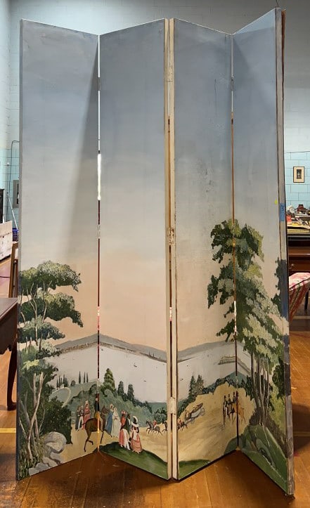 PAINT DECORATED 4 PANEL SCREEN (1 of 5)