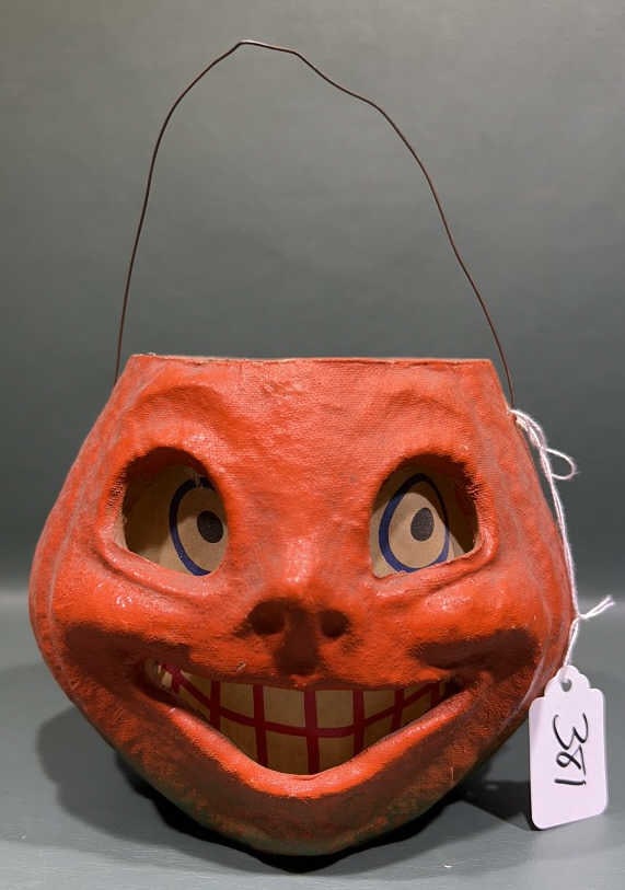 VINTAGE PAPER MACHE JACK-O-LANTERN: 5" X 7"