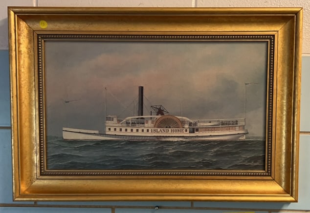 CONTEMPORARY SHIP PAINTING ON BOARD: 28" X 19"