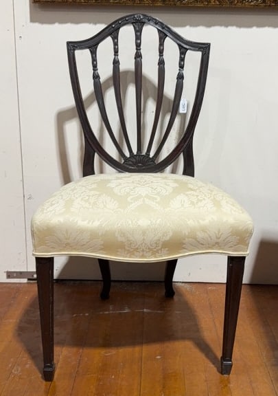 CARVED SHEILD BACK FEDERAL CHAIR: 37" TO TOP OF CREST RAIL