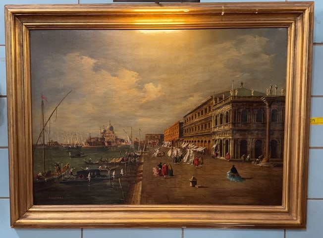 LARGE OIL ON BOARD AFTER ZANETTI: 45 3/4" X 34"