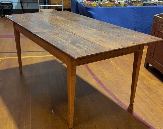 PINE FARM TABLE W/ PAINTED BASE (1 of 4)