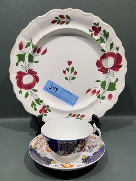 EARLY SOFT PASTE PLATE / CUP & SAUCER LOT (1 of 4)
