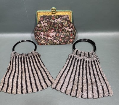 BEADED & NEEDLEWORK PURSE LOT (1 of 3)