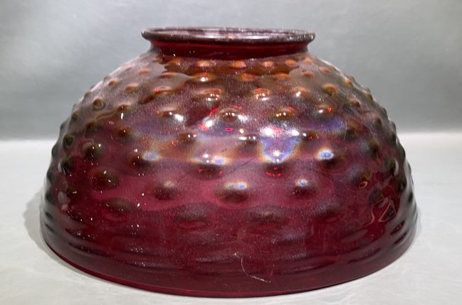 VICTORIAN CRANBERRY GLASS LAMPSHADE (1 of 4)