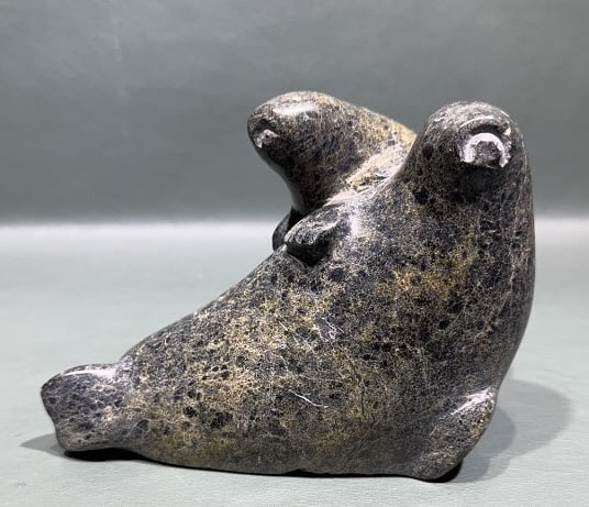 J. TOBISK INUIT STONE CARVING OF WALRUS (1 of 3)