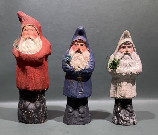 3 VINTAGE GERMAN COMPOSITION BELSNICKLES (1 of 6)