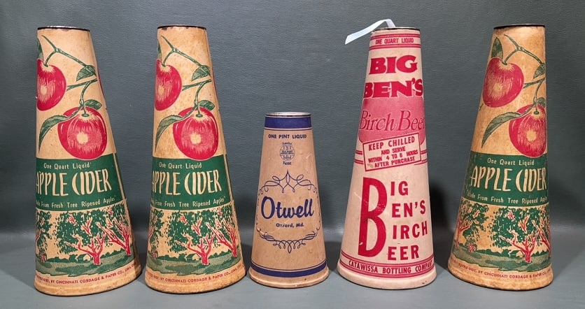 VINTAGE OTWELL (OXFORD, MD) MILK BOTTLE & CIDER BO: 10"