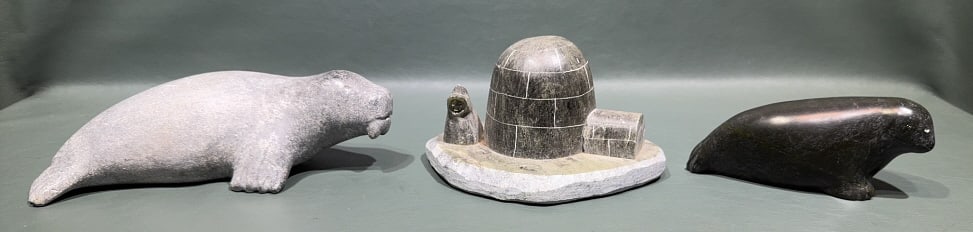 3 VARIOUS INUIT SOAPSTONE CARVINGS (1 of 10)