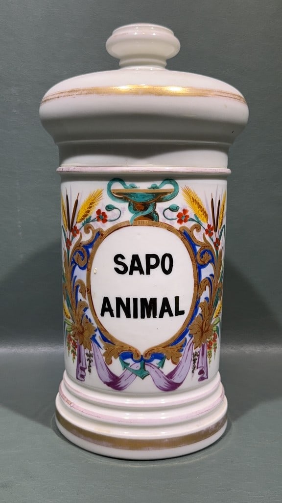 ANTIQUE HANDPAINTED APOTHECARY JAR (1 of 4)