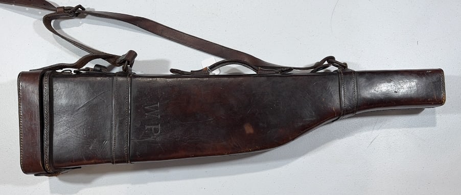 VINTAGE LEATHER GUN CASE: ~