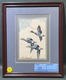 PETE GOMSAK WATERCOLOR OF DUCKS