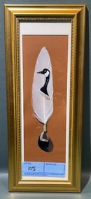FRAN KOCH CANADA GOOSE PAINTED ON A FEATHER