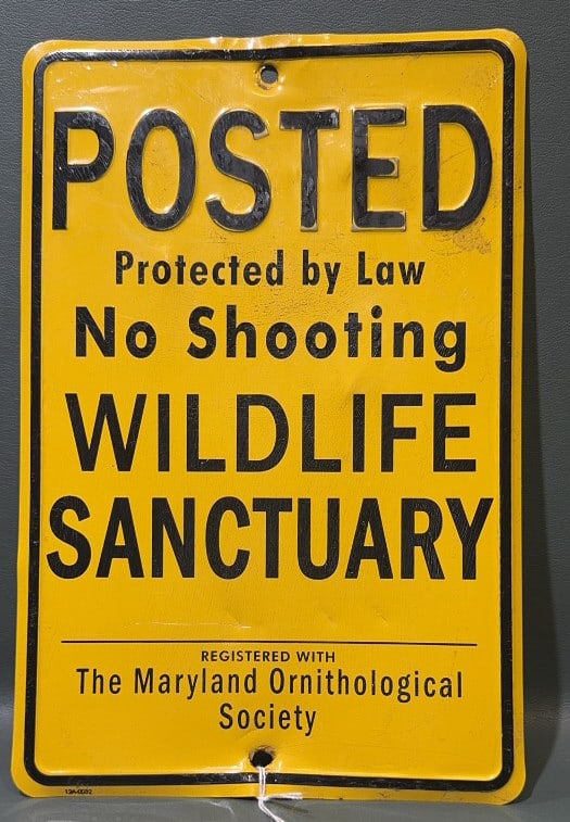 WILDLIFE SANCTUARY METAL SIGN: 12" X 8