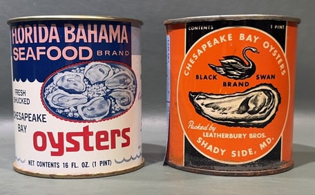 BLACK SWAN BRAND & FLORIDA BAHAMA 1 PT OYSTER CANS