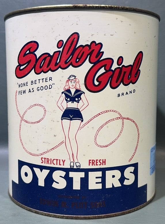 SAILOR GIRL 1 GALLON OYSTER CAN: 8"