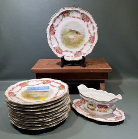 BAVARIAN HAND PAINTED FISH SET (11 PIECES)