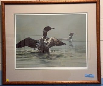 GUY COHELEACH FRAMED LOON PRINT
