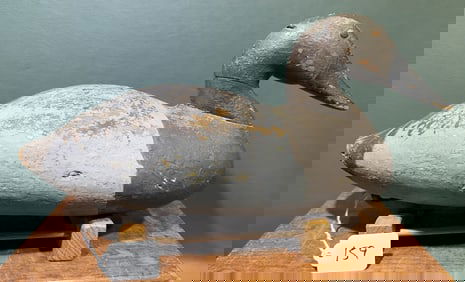 ANTIQUE CANVASBACK DECOY W/ HORSESHOE WEIGHT