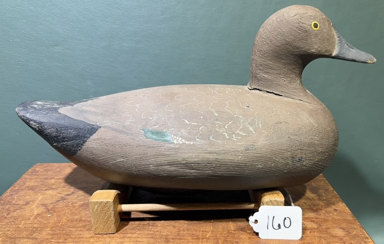 JOHN GLENN BLUEBILL DECOY IN WORKING PAINT: 13"