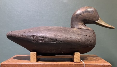 EARLY WORKING BLACK DUCK DECOY