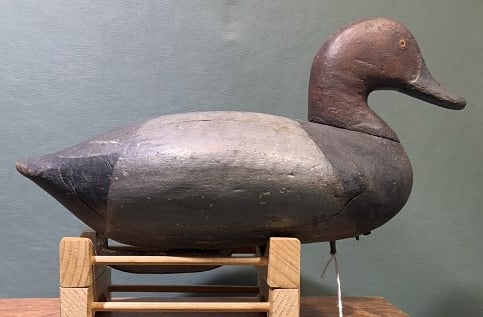 EARLY UPPER BAY REDHEAD DECOY WITH BRAND: 13"