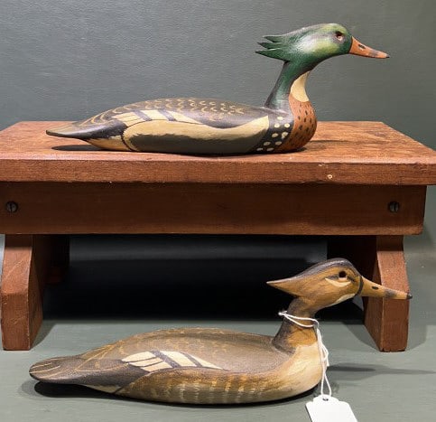 PAIR OF ED SITKO MINI MERGANSERS: 10"