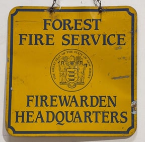 FOREST FIRE SERVICE METAL SIGN - DOUBLE SIDED