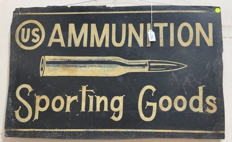 US AMMUNITION SPORTING GOODS METAL SIGN