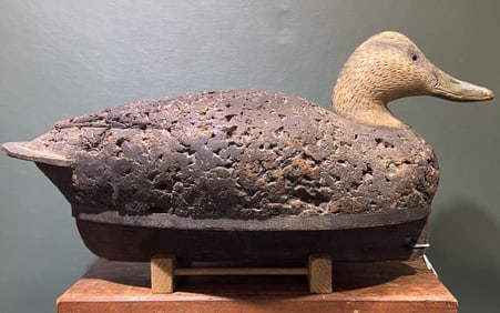 OVER-SIZED CORK BLACK DUCK DECOY