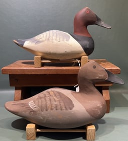 PAIR OF CAPT. HARRY JOBES CANVSBACK SINKBOX DECOYS