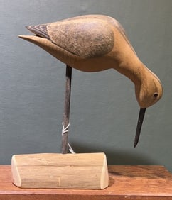 HARRY SHOURDS PREENING SHOREBIRD ON STAND