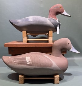 PAIR OF JIM PIERCE REDHEAD DECOYS