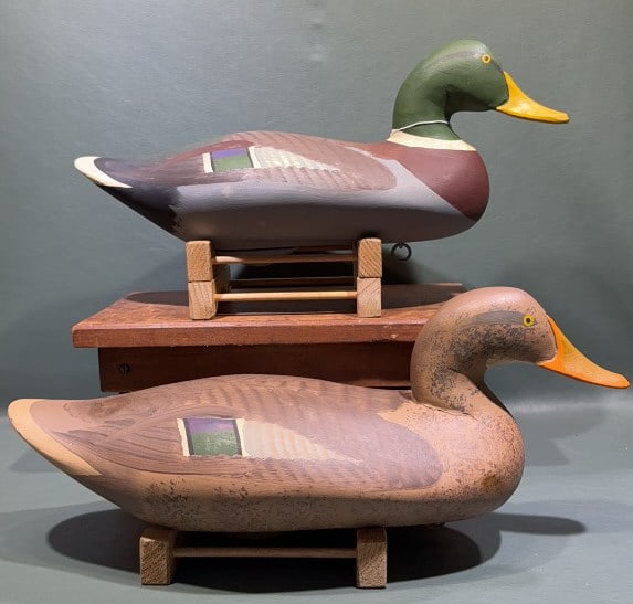 PAIR OF CAPT. HARRY JOBES MALLARDS BRANDED HRJ: 17" X 7"