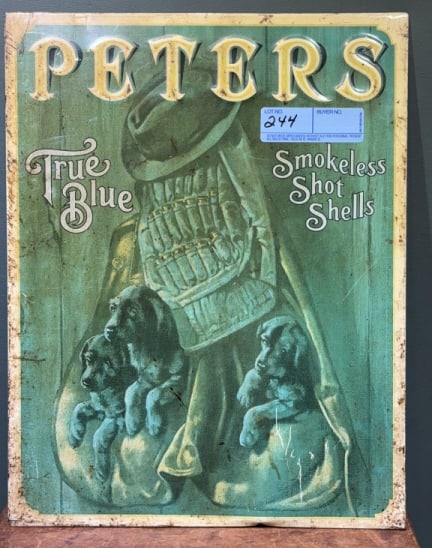 VINTAGE PETERS METAL ADVERTISING SIGN: 13" X 17"