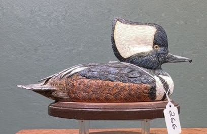 HOWARD BECK HOODED MERGANSER: 10" X 5"