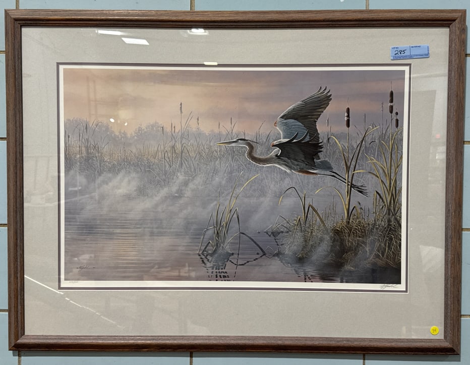 WILHELM GOEBEL "RISING MARSH" FRAMED PRINT: 41" X 31"