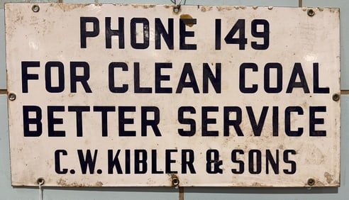 C.W. KIBLER & SONS PORCELAIN SIGN