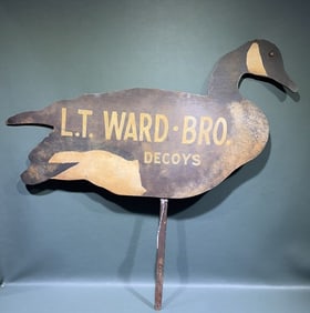 GOOSE SILHOUETTE W/ WARD BROS. DECOY ADVERTIZING