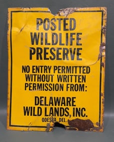 POSTED WILDLIFE PRESERVE SIGN