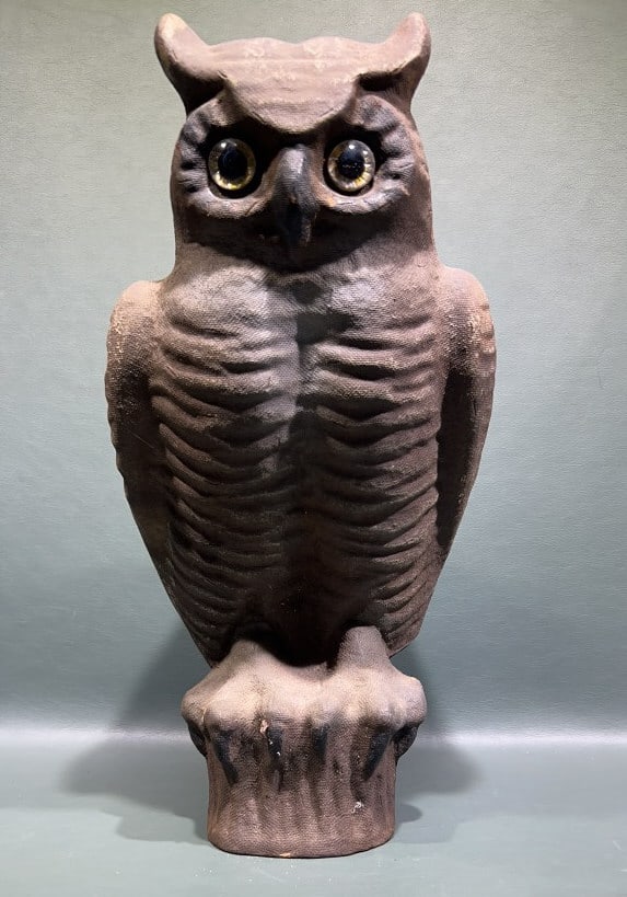 CARRY-LITE PAPER MACHE OWL: 15" TALL