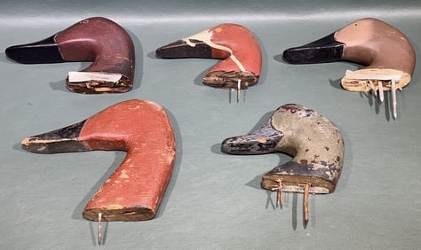 BOX LOT OF DECOY HEADS ~ 5