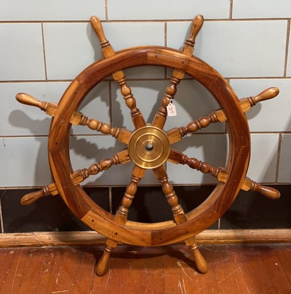 WOODEN SHIPS WHEEL: 36"