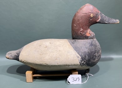 WILL HEVERIN CANVASBACK DRAKE DECOY