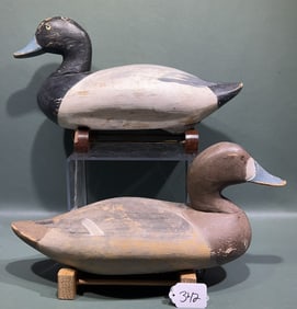 PAIR OF EVANS MCKINNEY BLUEBILL DECOYS