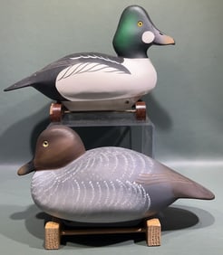 PAIR OF BILL SCHAUBER GOLDENEYE DECOYS