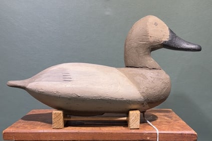 WILL HEVERIN CANVAS BACK DUCK DECOY