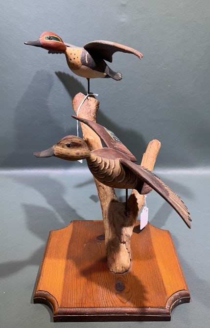 EVERETT BAILEY FLYING GREEN WING TEAL: 14-1/2" X 19" X 12"