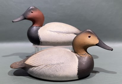 PAIR OF OLIVER LAWSON MINIATURE CANVASBACKS - 1968